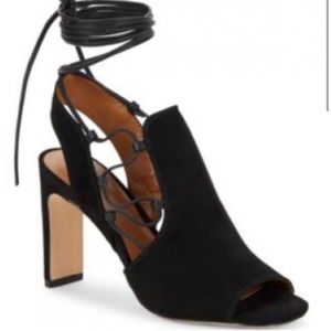 H by Halston tie-up open toe heels